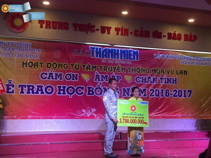 Thiên Ngọc Minh Uy đóng góp hàng tỷ đồng cho các chương trình quyên góp từ thiện